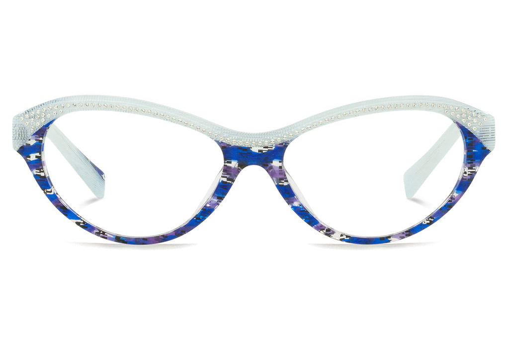Alain Mikli - Leandre (A03122B) Eyeglasses Blue Fishnet/White Pointille