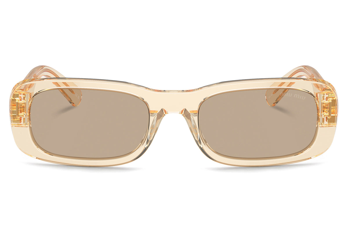 NEW MIU MIU RECTANGLE MU08ZS 11T40F SUNGLASSES MU 08ZS 11T40F Miu Miu MU 08ZS 11T40F Sand Transparent Sunglasses for Woman  main image 4