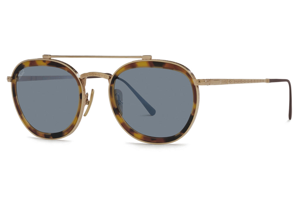 Persol - PO5008ST Sunglasses Gold/Brown Tortoise with Light Blue Lenses (801356)