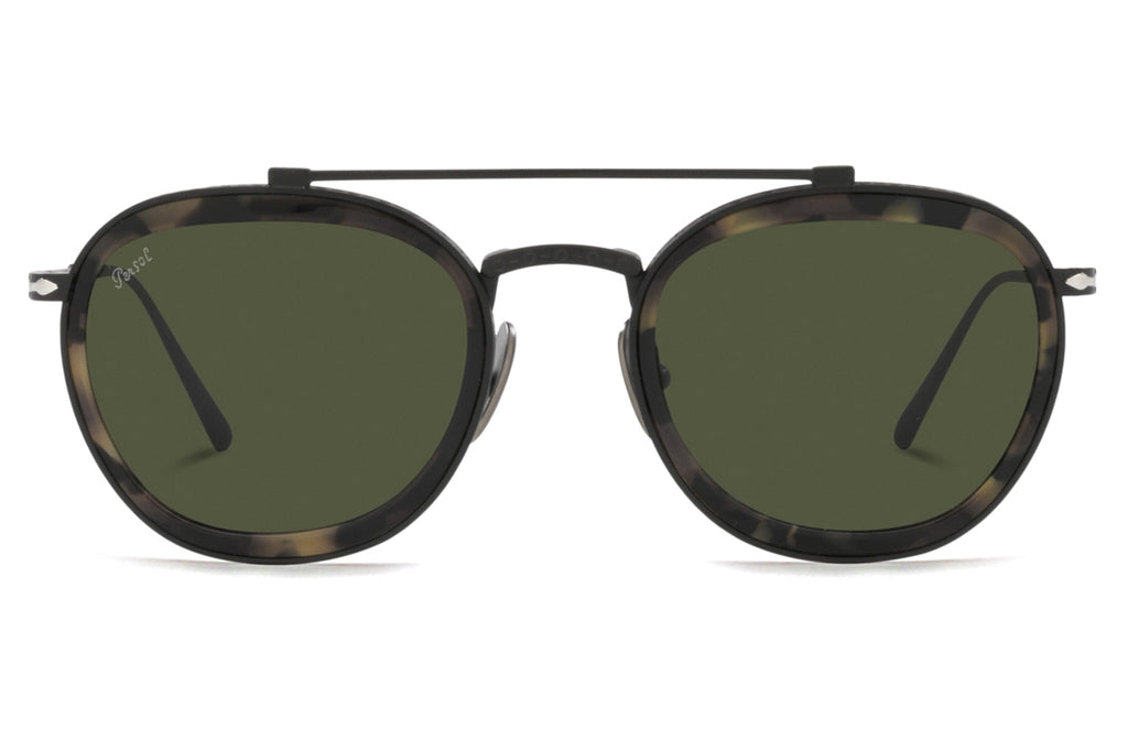 Persol - PO5008ST Sunglasses Black/Brown Tortoise with Green Lenses (801531)