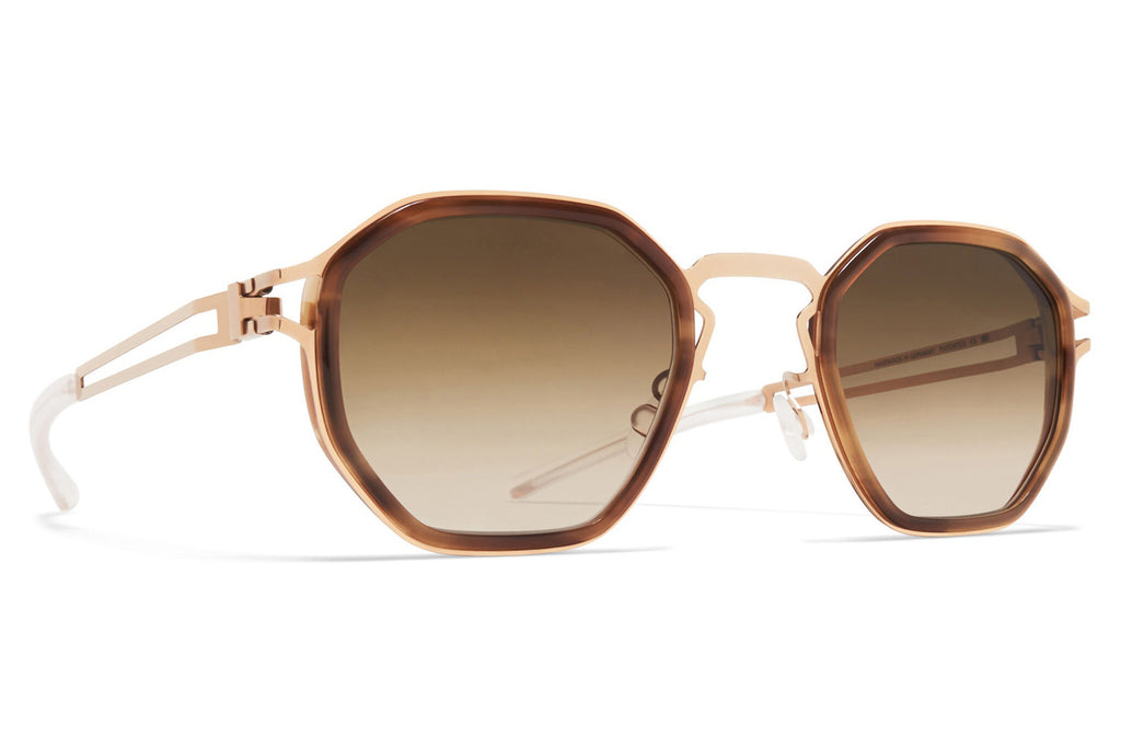 MYKITA - Gia Sunglasses Champagne Gold/Galapagos with Raw Brown Gradient Lenses