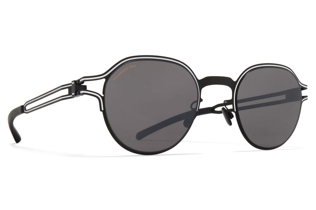 MYKITA - Vaasa Sunglasses Black/White with Cool Grey Solid Lenses