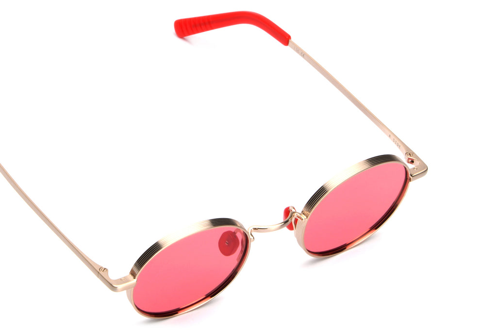 AKILA® Eyewear - Akila for the Beatles (A Side) Sunglasses Gold w/ Red Lenses