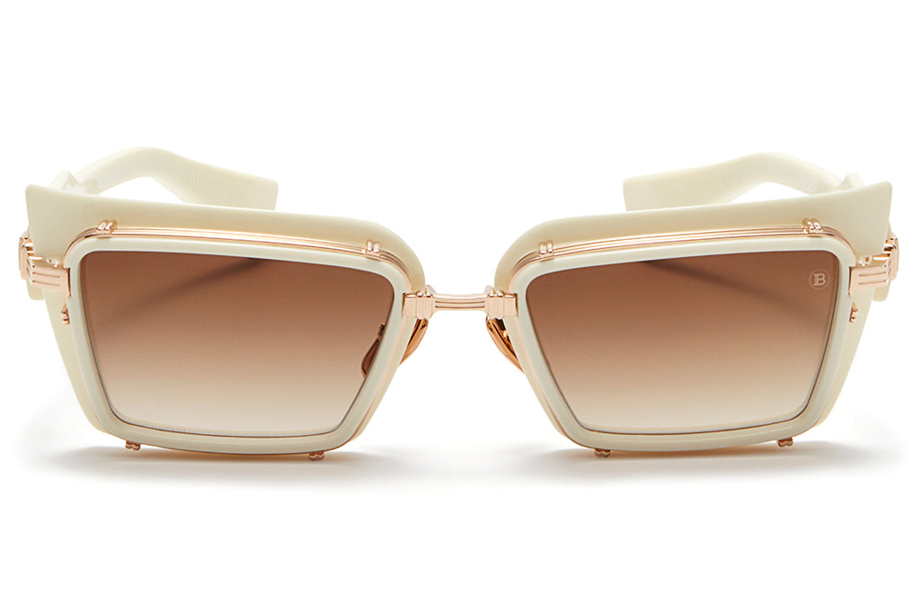 Balmain® Eyewear - Admirable Sunglasses Bone & White Gold with Dark Brown Gradient Lenses