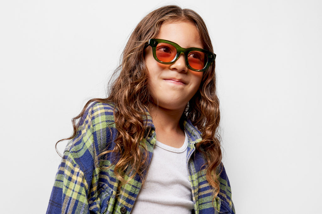 AKILA® Eyewear - Apollo Kids Sunglasses Green w/ Apricot Lenses