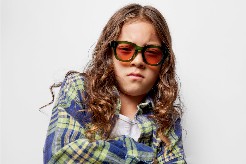 AKILA® Eyewear - Apollo Kids Sunglasses Green w/ Apricot Lenses