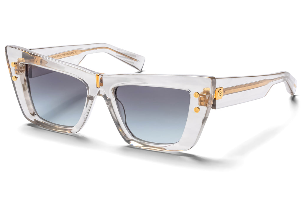 Balmain® Eyewear - B-Eye Sunglasses Crystal Grey & Gold with Grey Gradient Lenses