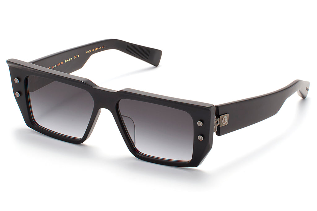 Balmain® Eyewear - B-VI Sunglasses Matte Black & Black Rhodium with Dark Grey Gradient Lenses