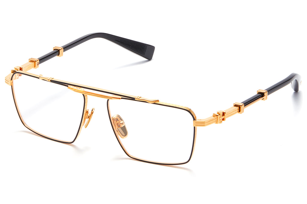 Balmain® Eyewear - Brigade VI Eyeglasses Yellow Gold & Shiny Black Enamel