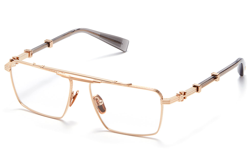 Balmain® Eyewear - Brigade VI Eyeglasses White Gold & Crystal Grey