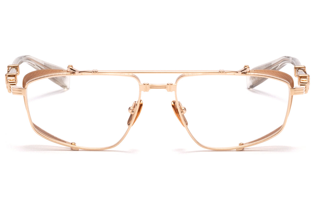 Balmain® Eyewear - Brigade V Eyeglasses White Gold & Crystal Grey