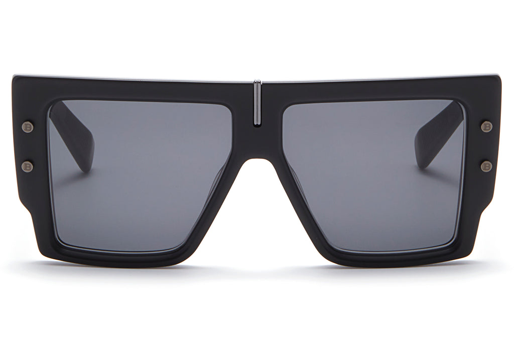 Balmain® Eyewear - B-Grand Sunglasses Matte Black & Black Rhodium with Dark Grey Lenses