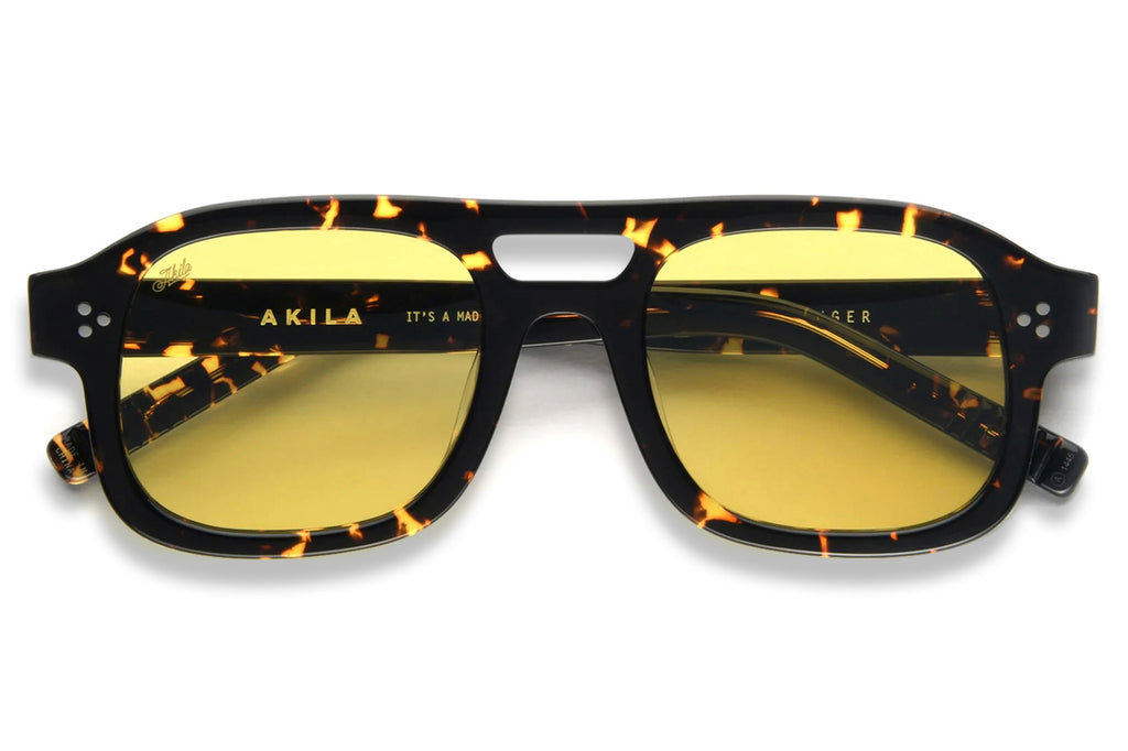 AKILA® Eyewear - Dillinger Sunglasses Tokyo Tortoise w/ Yellow Lenses