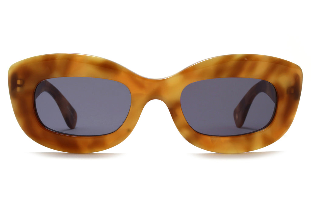 Garrett Leight - Dolores Sunglasses Ember Tortoise with Blue Smoke Lenses