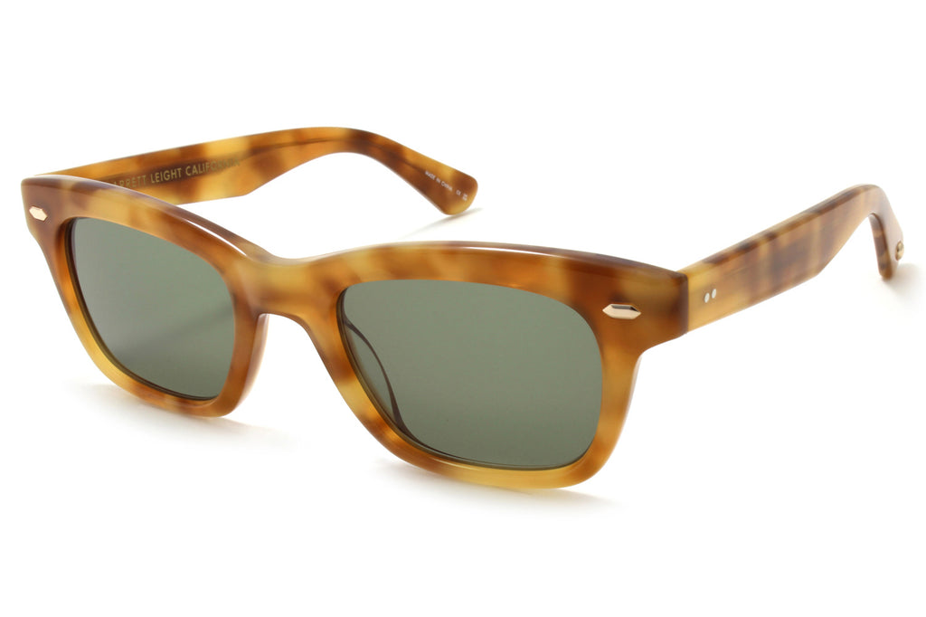 Garrett Leight - Grove Sunglasses Ember Tortoise with Green Lenses