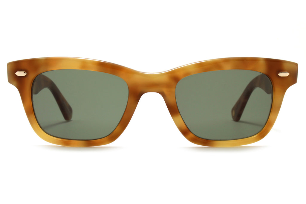 Garrett Leight - Grove Sunglasses Ember Tortoise with Green Lenses
