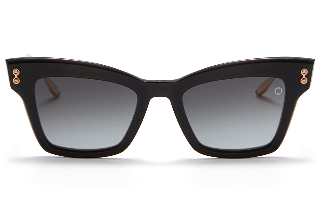Akoni - Innes Sunglasses Crystal Black & White Gold with Grey Gradient Lenses