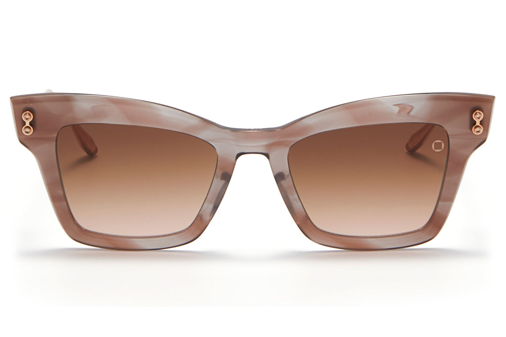 Akoni - Innes Sunglasses Crystal Nude Grey & Rose Gold with Dark Grey to Light Rose Lenses