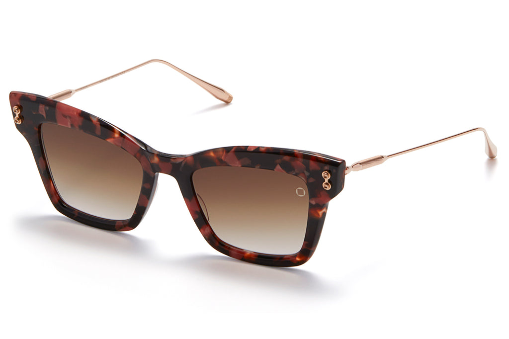 Akoni - Innes Sunglasses Brown Pink Swirl & Rose Gold w/ Dark Brown to Clear Lenses