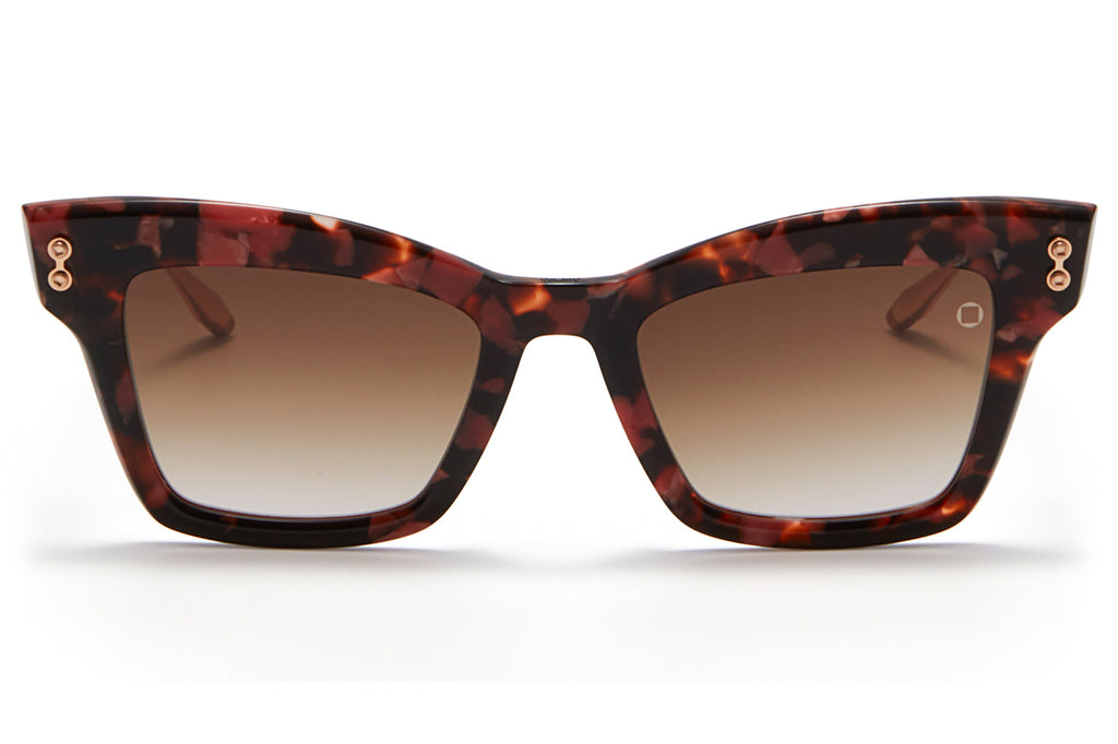 Akoni - Innes Sunglasses Brown Pink Swirl & Rose Gold w/ Dark Brown to Clear Lenses