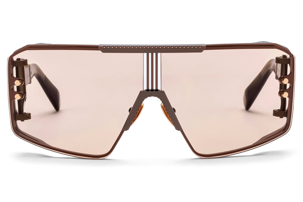 Balmain® Eyewear - Le Masque Sunglasses Brown & Crystal Brown with Medium Brown Lenses
