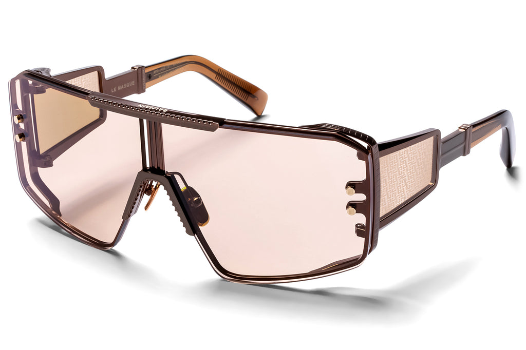 Balmain® Eyewear - Le Masque Sunglasses Brown & Crystal Brown with Medium Brown Lenses