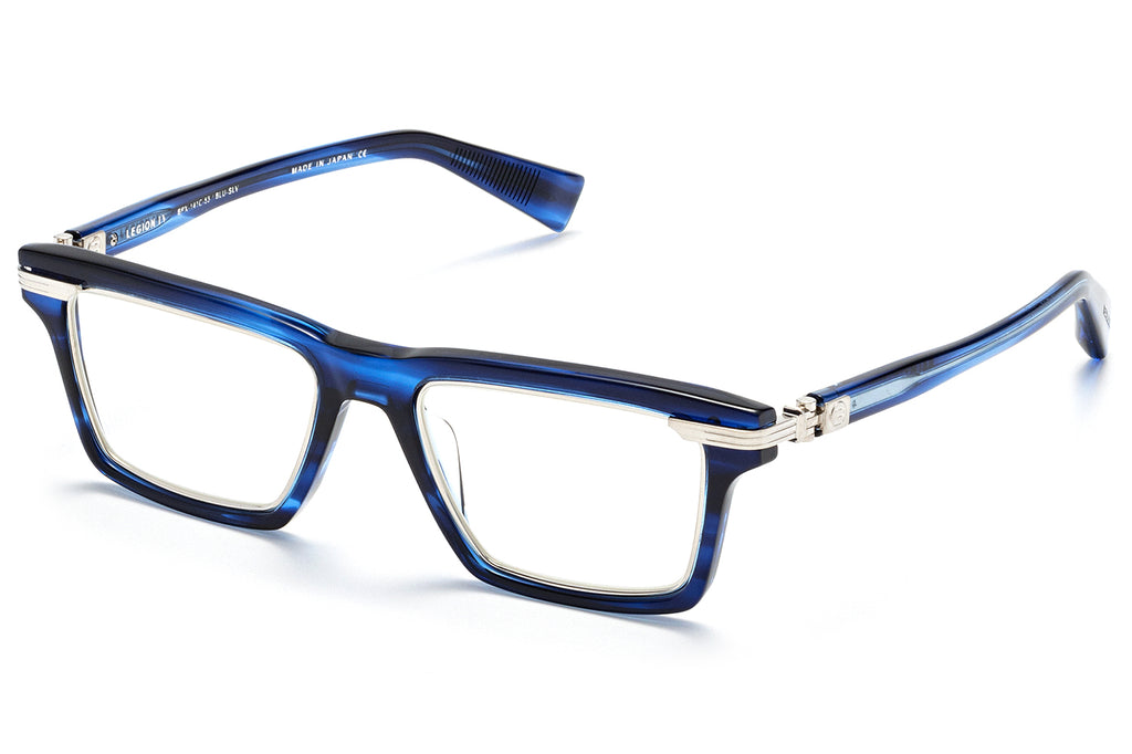 Balmain® Eyewear - Legion-IV Eyeglasses Blue Swirl & Brushed Silver