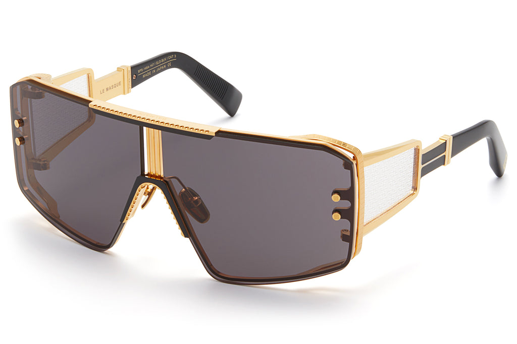 Balmain® Eyewear - Le Masque Sunglasses Gold & Black with Dark Grey Lenses