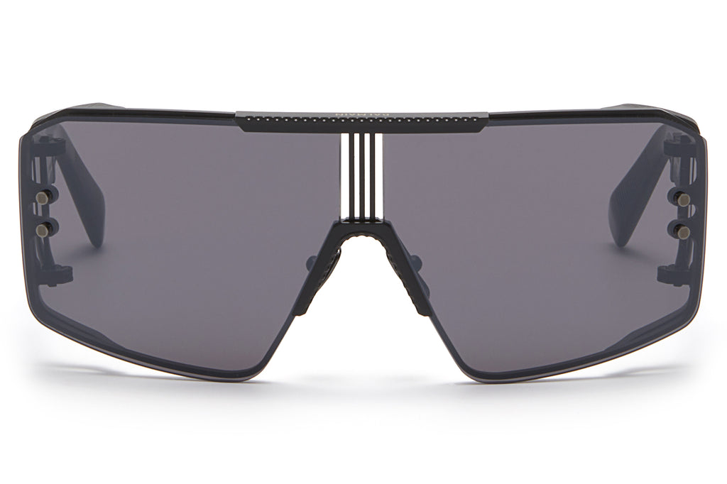 Balmain® Eyewear - Le Masque Sunglasses Matte Black & Black Crystal with Dark Grey - Black Flash