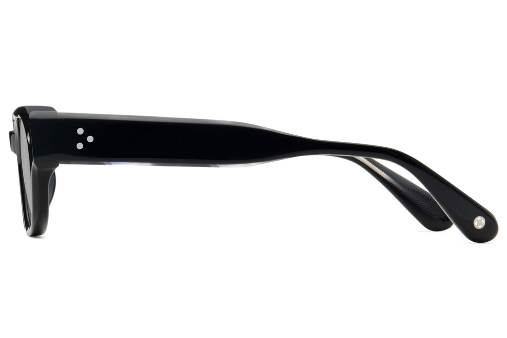 Lunetterie Générale - À Tout Jamais Sunglasses Black and Smoke & Palladium with Solid Brown Lenses