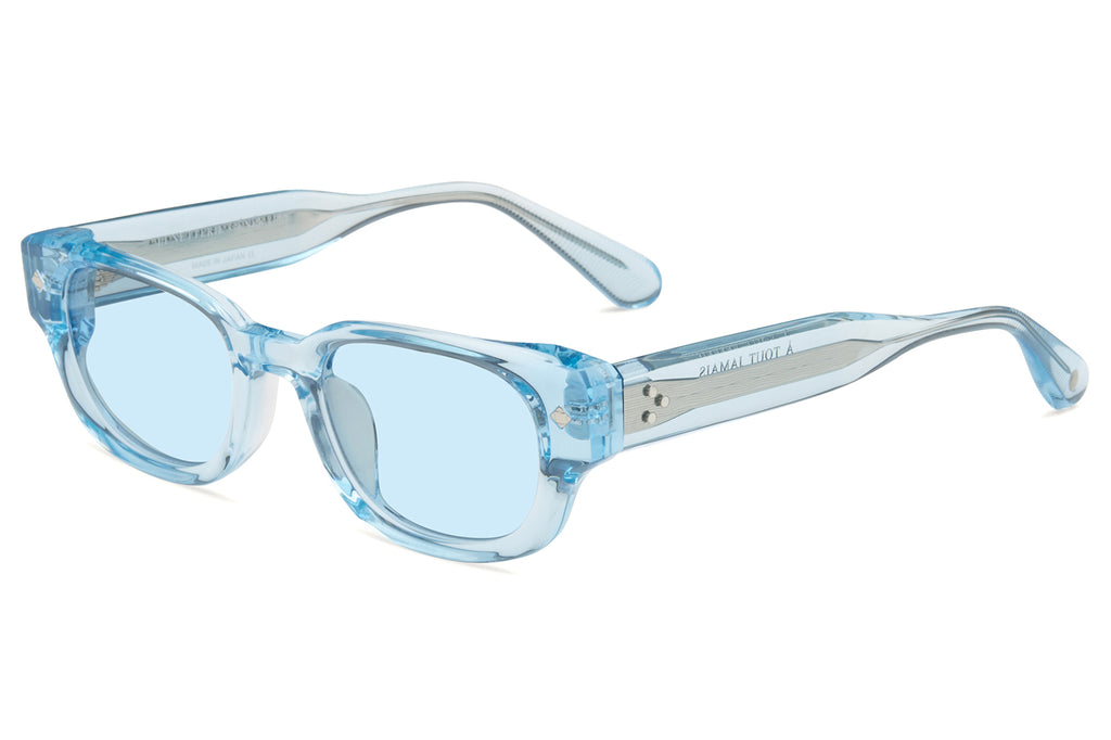 Lunetterie Générale - À Tout Jamais Sunglasses Blue Crystal & Palladium with Solid Blue Lenses