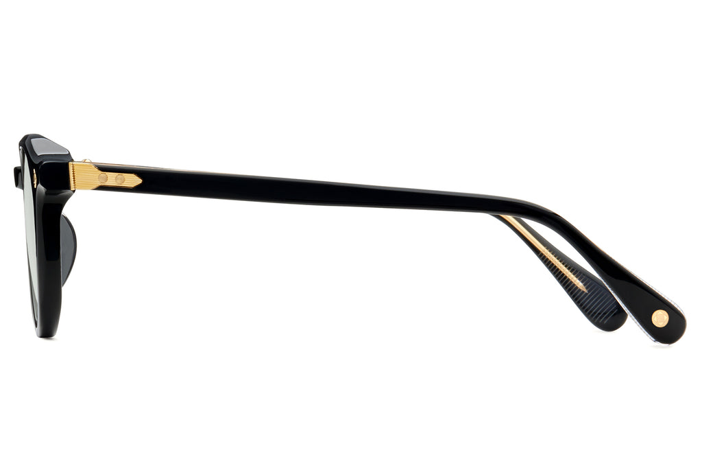 Lunetterie Générale - Desert Rain Sunglasses Black & 24k Gold with Gradient Blue Green Lenses