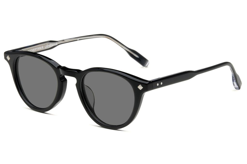 Lunetterie Générale - Dolce Vita Sunglasses Black & Palladium with Solid Grey Lenses