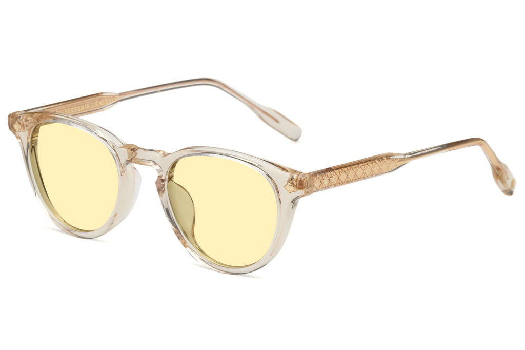 Lunetterie Générale - Dolce Vita Sunglasses Smoke Crystal & 18k Gold with Solid Yellow Lenses