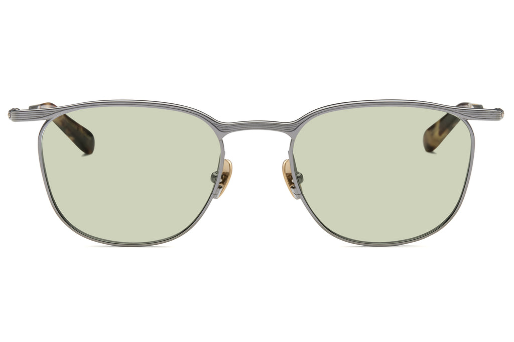 Lunetterie Générale - Eldorado Sunglasses Gun Metal & 14k Gold with Solid Green G13 Lenses