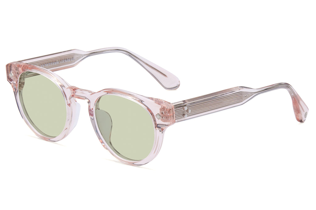 Lunetterie Générale - Golden Hour Sunglasses Pink Crystal & Palladium with Solid Green G13 Lenses
