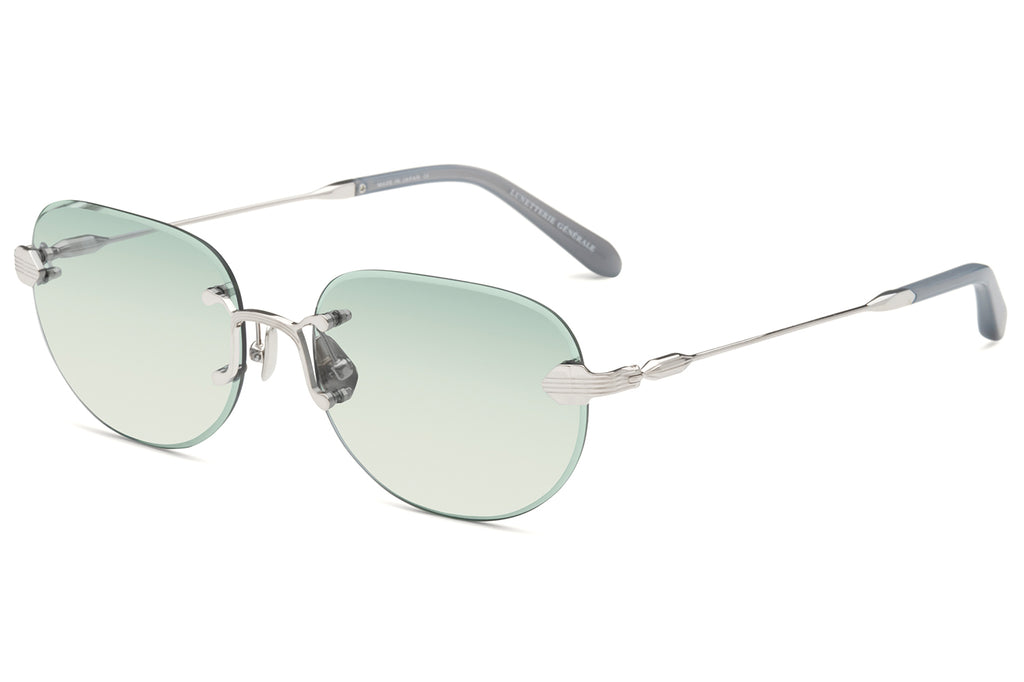 Lunetterie Générale - Lost In Translation Sunglasses Grey & Palladium with Gradient Blue Green Lense