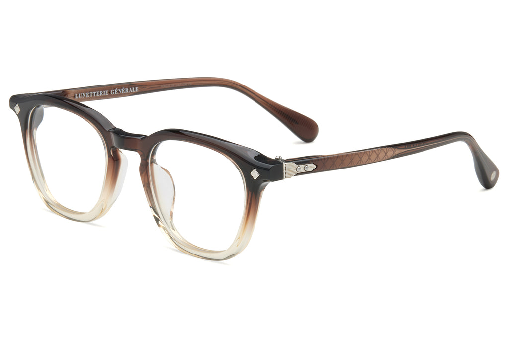 Lunetterie Générale - Maestro Rain Eyeglasses Gradient Brown Crystal & Palladium
