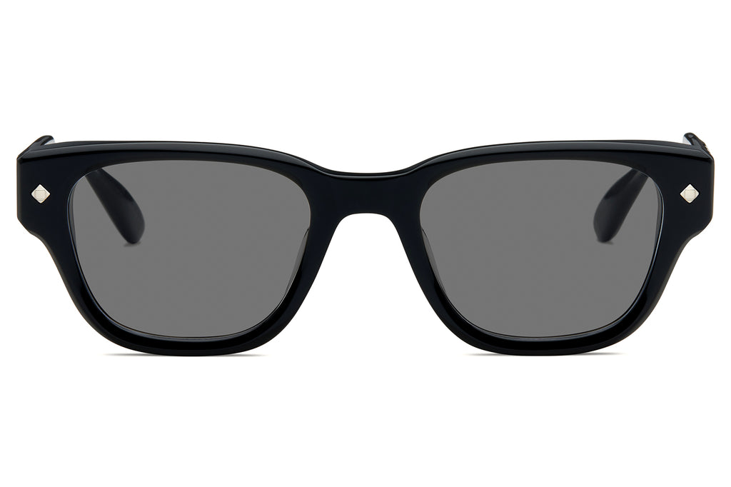 Lunetterie Générale - Minuit Moins Une Sunglasses Black and Smoke & Palladium with Solid Grey Lenses