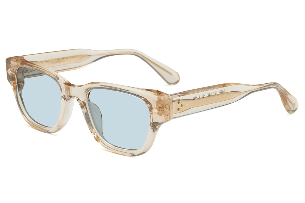 Lunetterie Générale - Minuit Moins Une Sunglasses Smoke Crystal & Champagne with Solid Blue Lenses