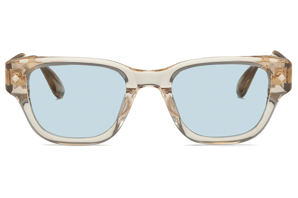Lunetterie Générale - Minuit Moins Une Sunglasses Smoke Crystal & Champagne with Solid Blue Lenses