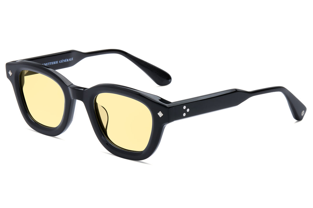 Lunetterie Générale - The Last Idyll Sunglasses Black & Palladium with Solid Yellow Lenses