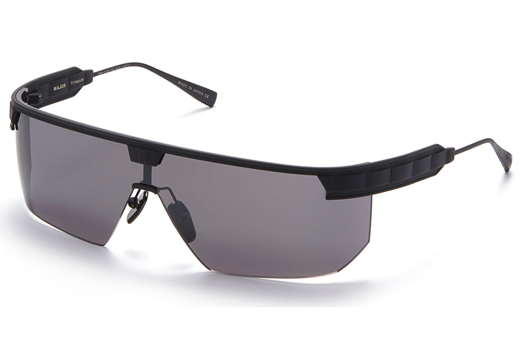 Balmain® Eyewear - Major Sunglasses Matte Black with Dark Grey - Black Flash Mirror Lenses