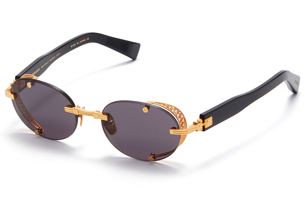 Balmain® Eyewear - Monsieur Sunglasses Yellow Gold & Black with Dark Grey Lenses