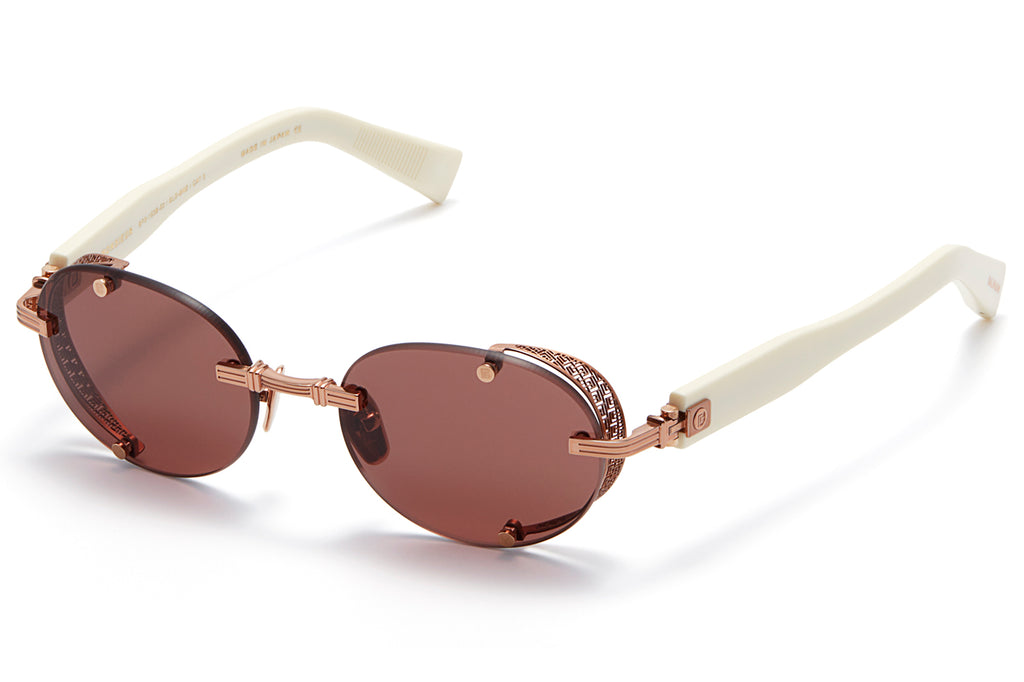 Balmain® Eyewear - Monsieur Sunglasses Rose Gold & Bone with Dark Chocolate Brown Lenses