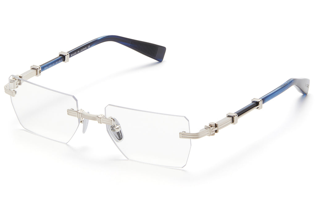 Balmain® Eyewear - Pierre Eyeglasses Brushed Silver & Blue Swirl