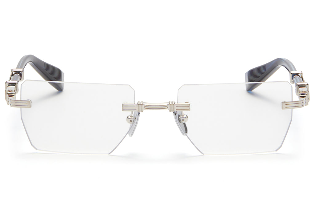 Balmain® Eyewear - Pierre Eyeglasses Brushed Silver & Blue Swirl