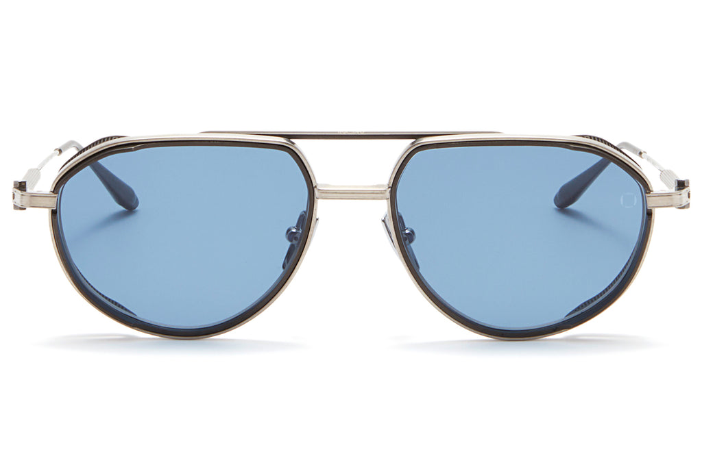 Akoni - Skyracer Sunglasses Brushed Silver & Antique Silver with Dark Blue Lenses