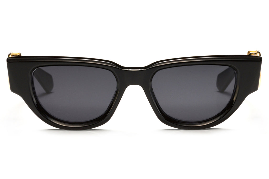 Valentino® Eyewear - V-Due Sunglasses Black & Rose Gold with Dark Grey Lenses