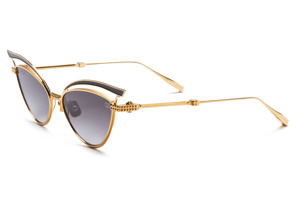 Valentino® Eyewear - V-Glassliner Sunglasses Yellow Gold & Black Enamel with Gradient Grey Lenses